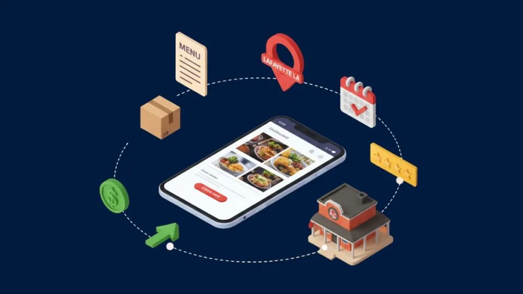 Lafayette Restaurant Website Design on iPhone showing online ordering