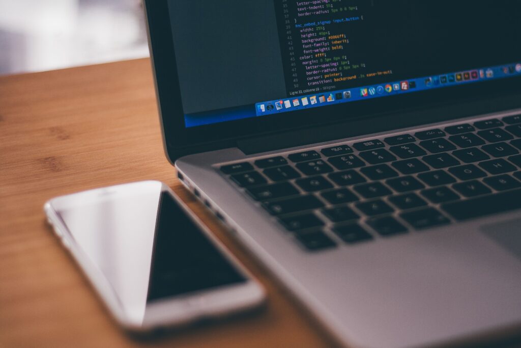 App development - laptop and smartphone