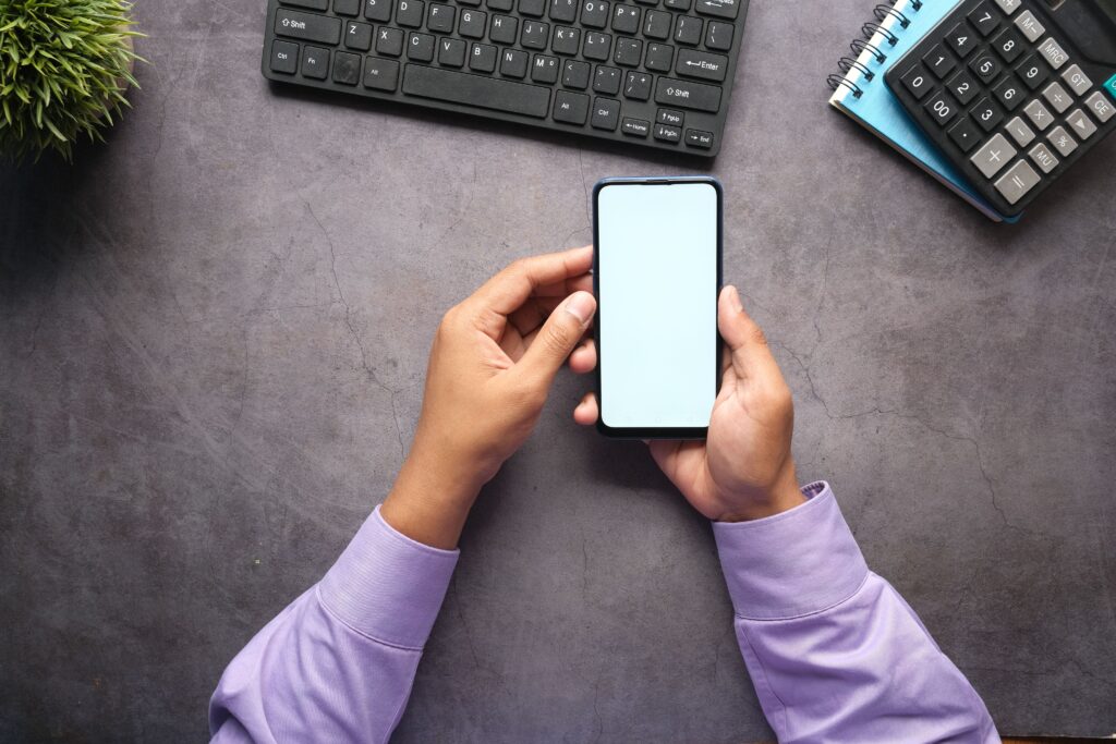 App development - reviewing app on phone