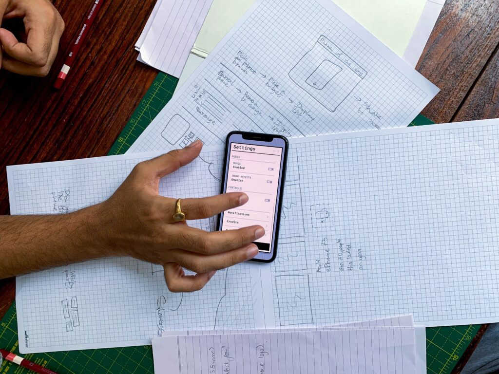 App development - sketching app design