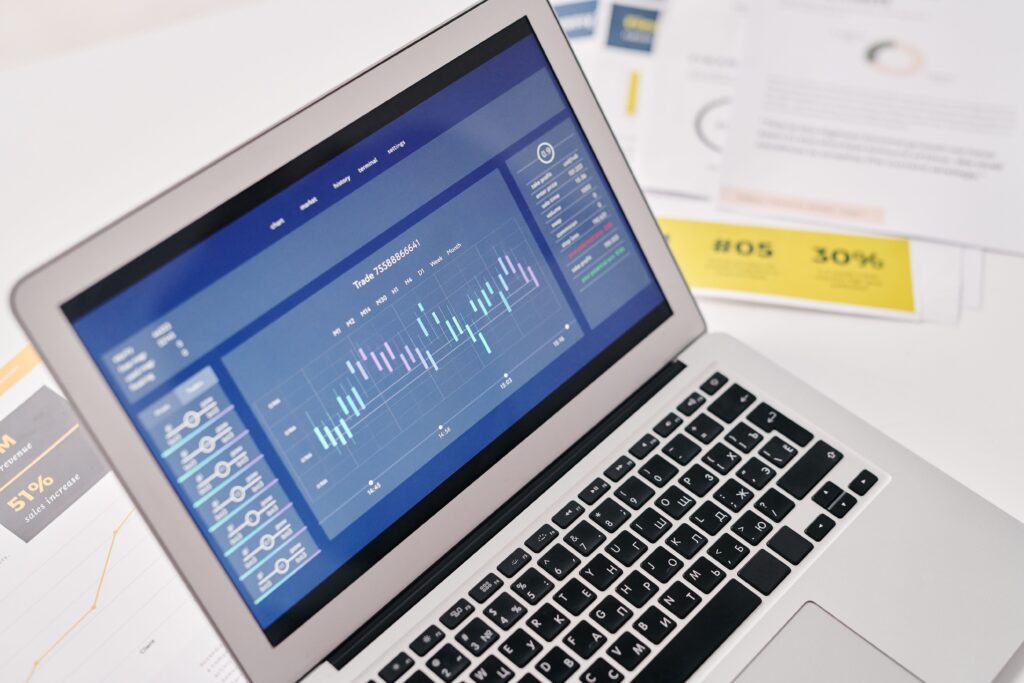 CRM business analytics laptop