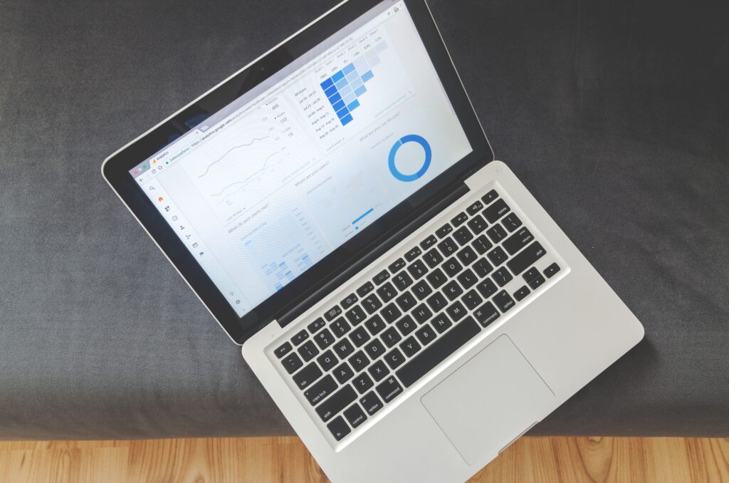 CRM data visualization laptop