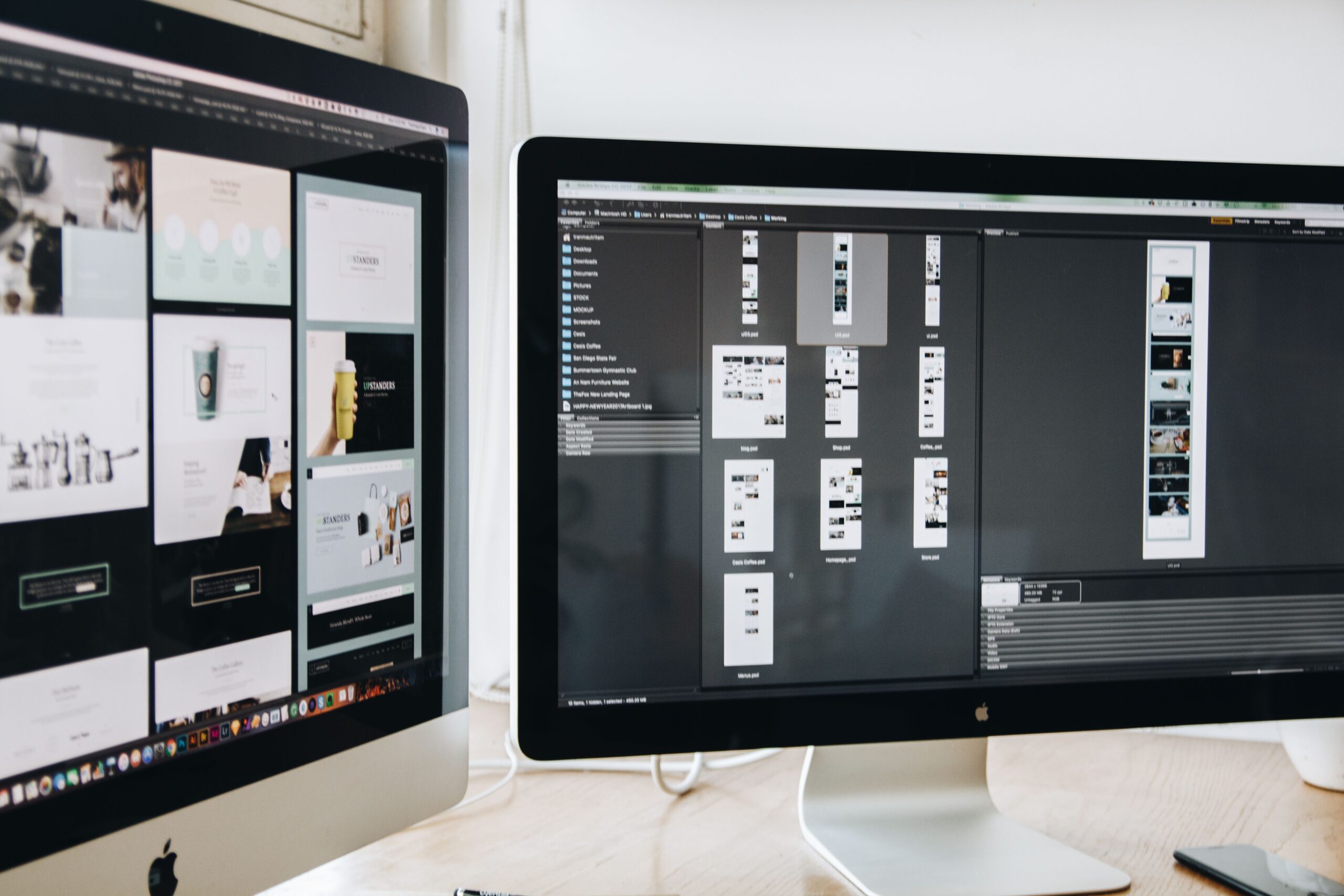 Design workspace with dual monitors